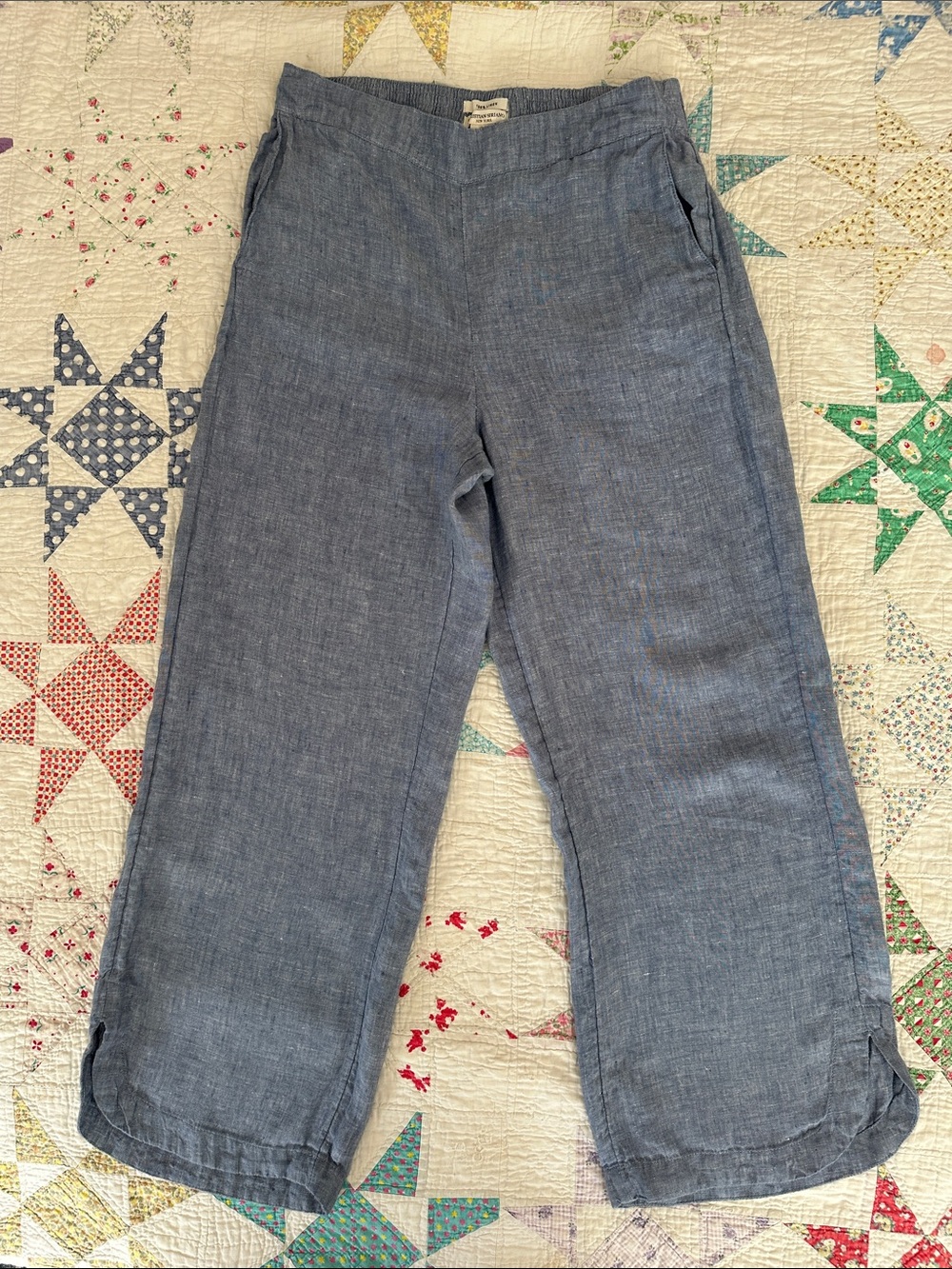 Women’s Casual Light Blue 100% Linen Pants